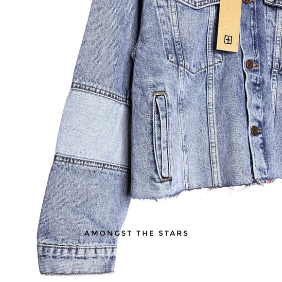 Ksubi Destiny Patchwork Lifetime Blue Cropped Denim Jacket - Picture 13 of 16